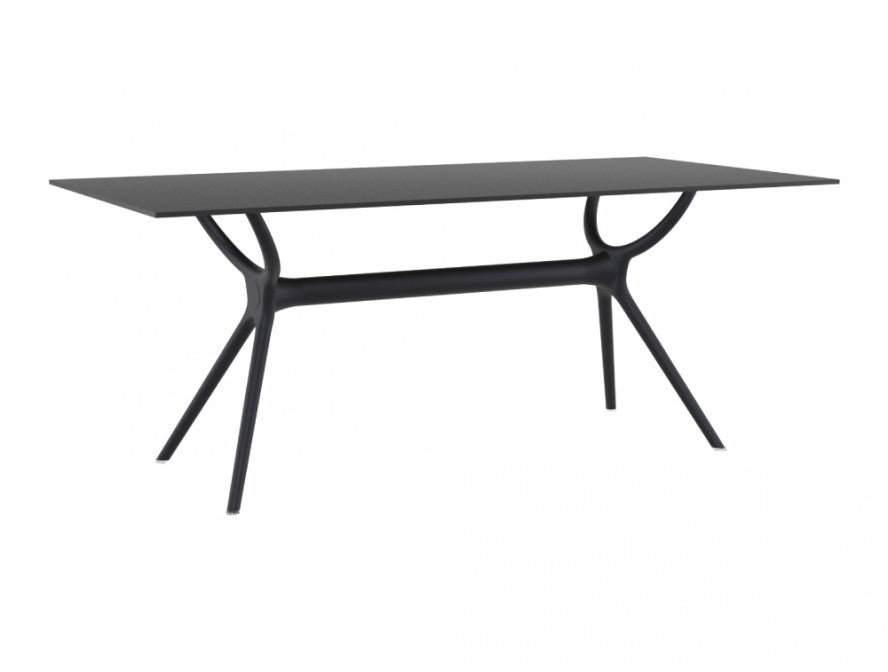 Table MALTA 180 cm stratifié HPL pour l’intérieur et l’extérieur en noir
